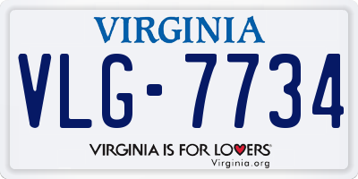 VA license plate VLG7734