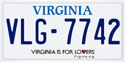 VA license plate VLG7742
