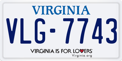 VA license plate VLG7743