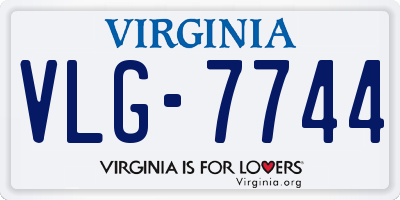VA license plate VLG7744