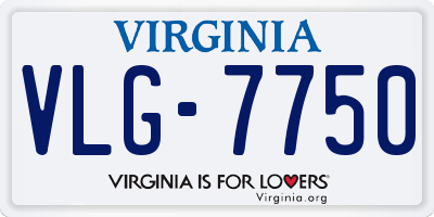 VA license plate VLG7750