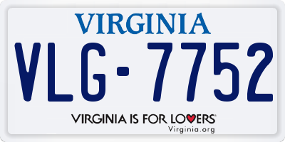 VA license plate VLG7752