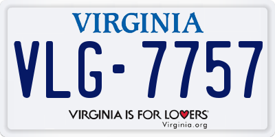 VA license plate VLG7757
