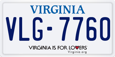 VA license plate VLG7760