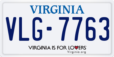 VA license plate VLG7763