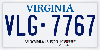 VA license plate VLG7767