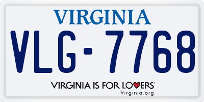 VA license plate VLG7768