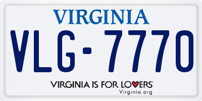 VA license plate VLG7770