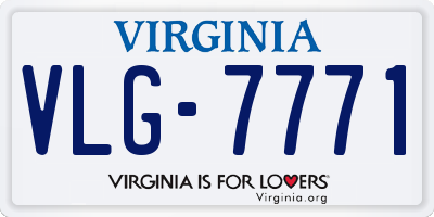VA license plate VLG7771