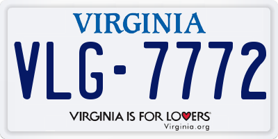 VA license plate VLG7772