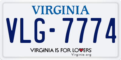 VA license plate VLG7774