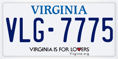 VA license plate VLG7775
