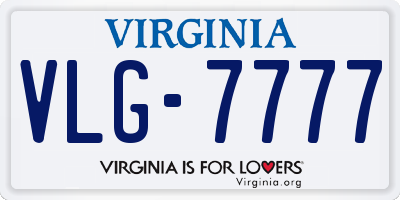 VA license plate VLG7777