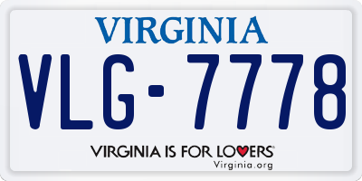 VA license plate VLG7778
