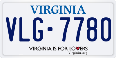 VA license plate VLG7780