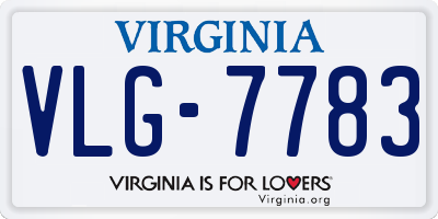 VA license plate VLG7783