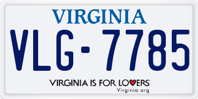 VA license plate VLG7785