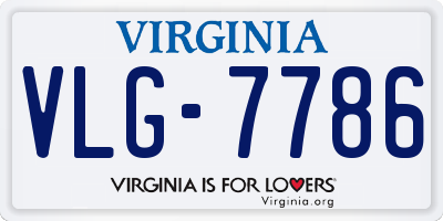 VA license plate VLG7786