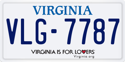 VA license plate VLG7787