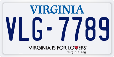 VA license plate VLG7789
