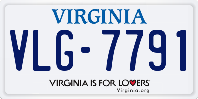 VA license plate VLG7791