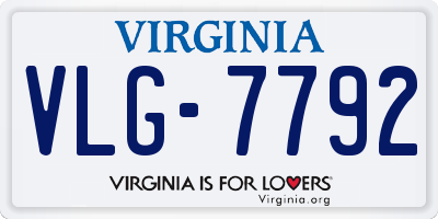 VA license plate VLG7792