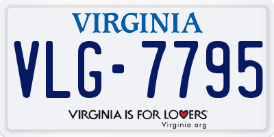 VA license plate VLG7795