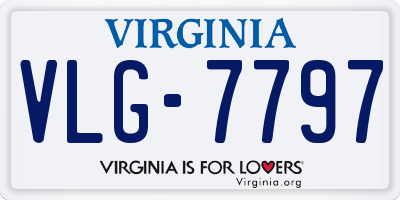 VA license plate VLG7797