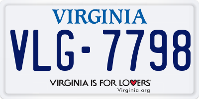 VA license plate VLG7798