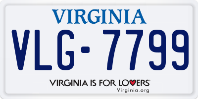 VA license plate VLG7799