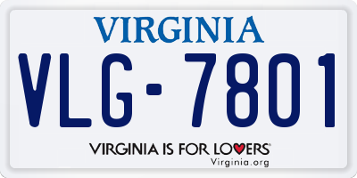 VA license plate VLG7801
