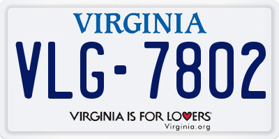 VA license plate VLG7802