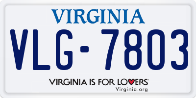 VA license plate VLG7803