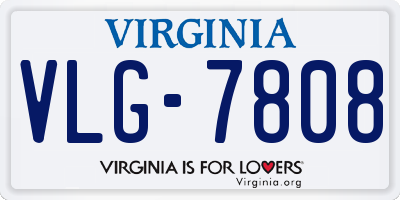 VA license plate VLG7808
