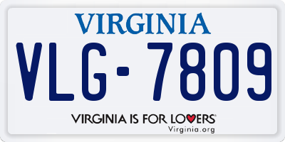 VA license plate VLG7809