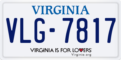 VA license plate VLG7817