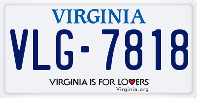 VA license plate VLG7818