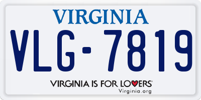 VA license plate VLG7819