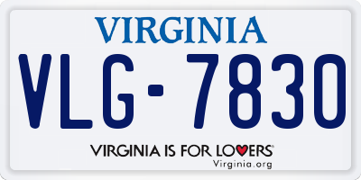 VA license plate VLG7830