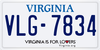 VA license plate VLG7834
