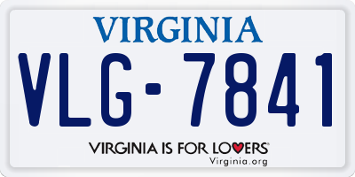 VA license plate VLG7841