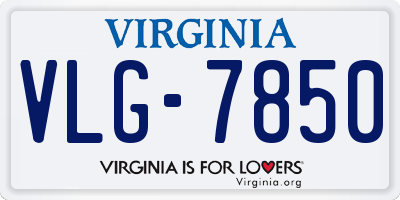 VA license plate VLG7850