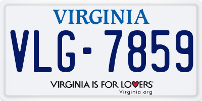 VA license plate VLG7859