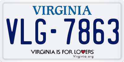 VA license plate VLG7863