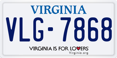 VA license plate VLG7868