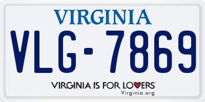 VA license plate VLG7869