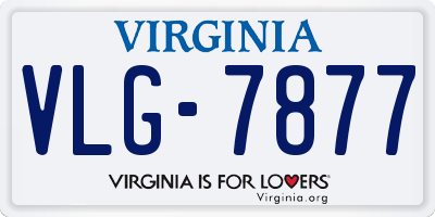 VA license plate VLG7877