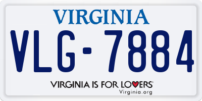 VA license plate VLG7884