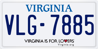 VA license plate VLG7885