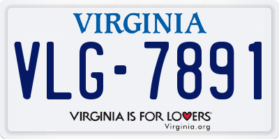 VA license plate VLG7891